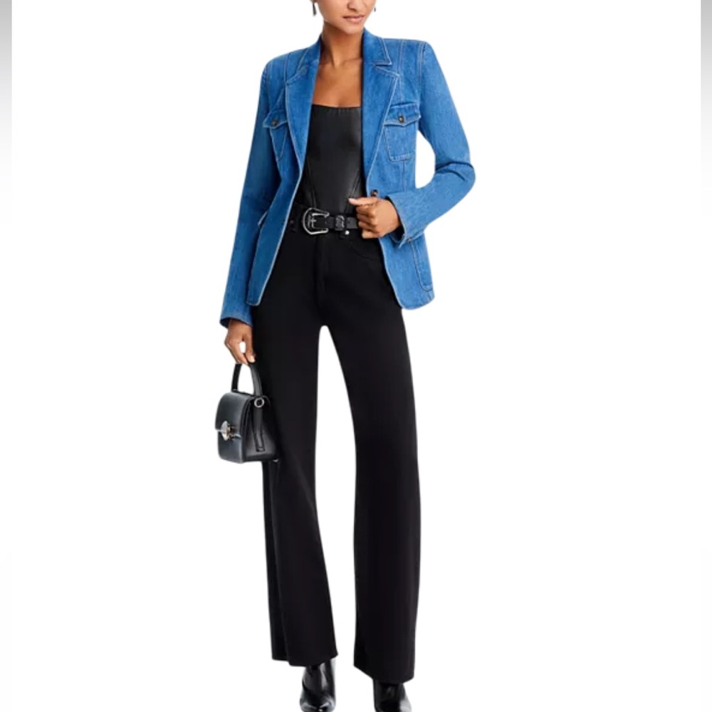 💙 PAIGE Romona Denim Blazer Size 4 💙 - Picture 6 of 15